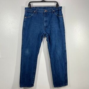 Wrangler 13MWZPW Cowboy Cut Jeans Regular Fit Dark Wash Denim‎ 36x32 Cotton